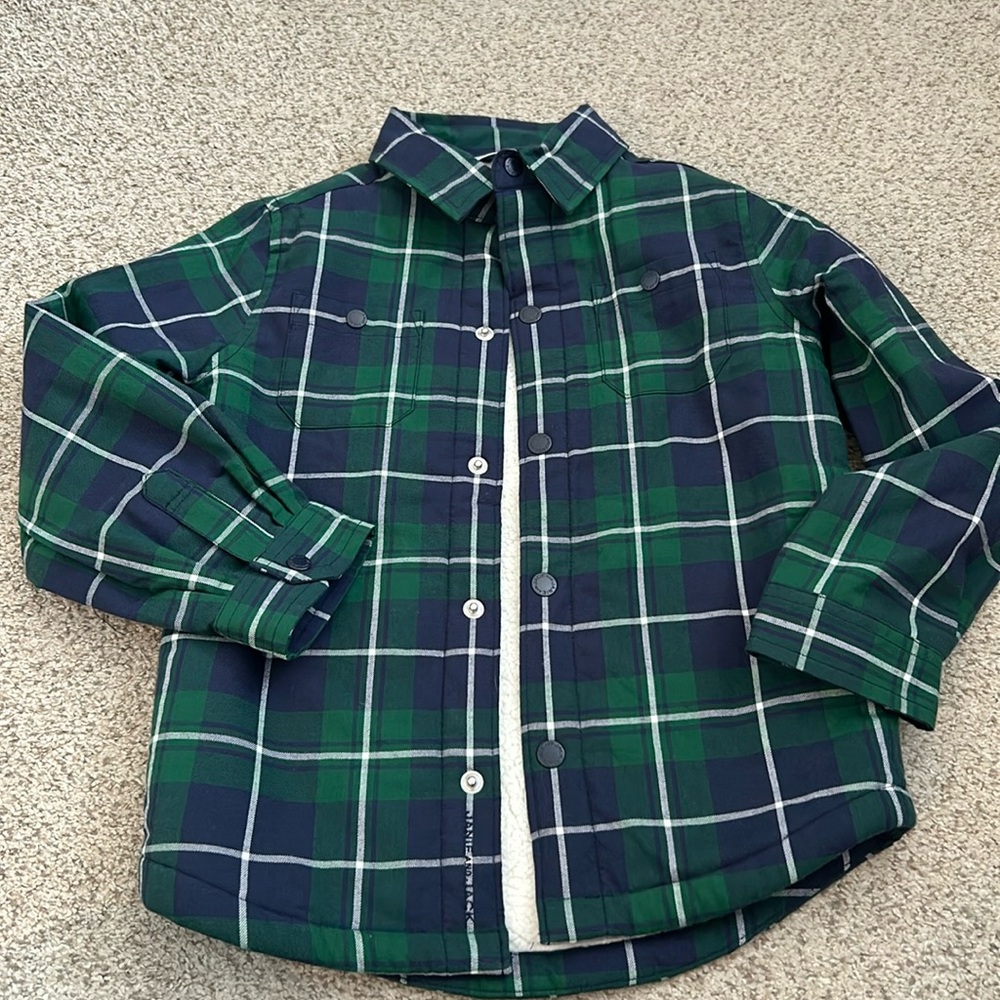 NBW Janie & Jack Plaid Sherpa Shacket, 5-6
